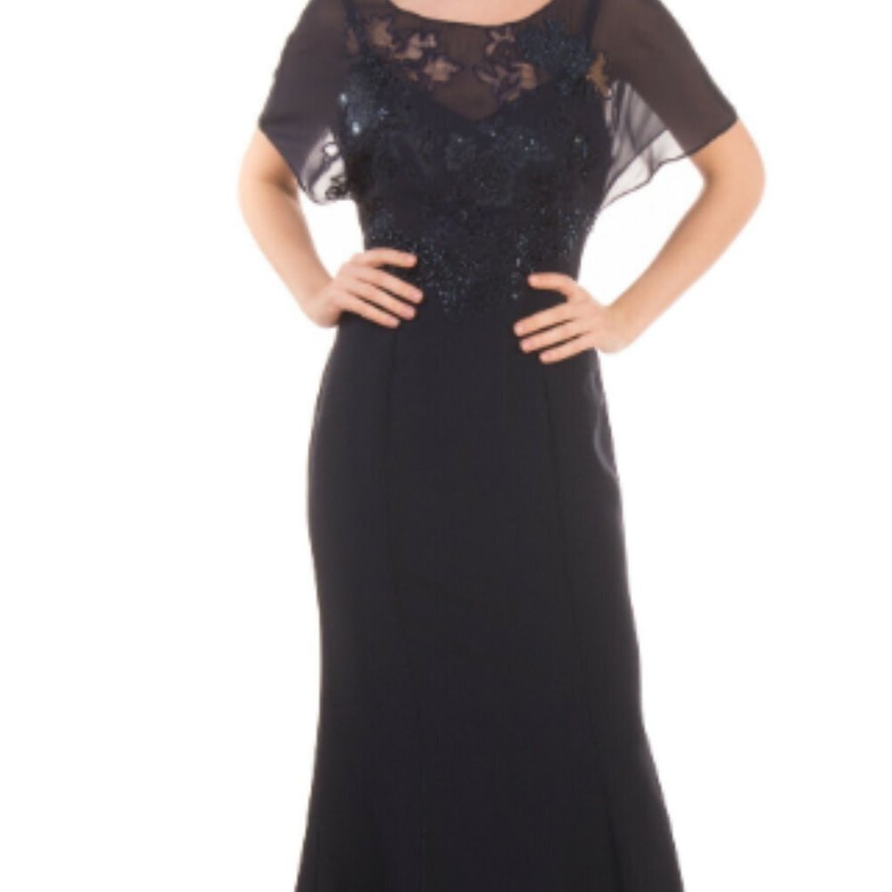 MUSANI Trumpet Navy Blue Gown Size 42